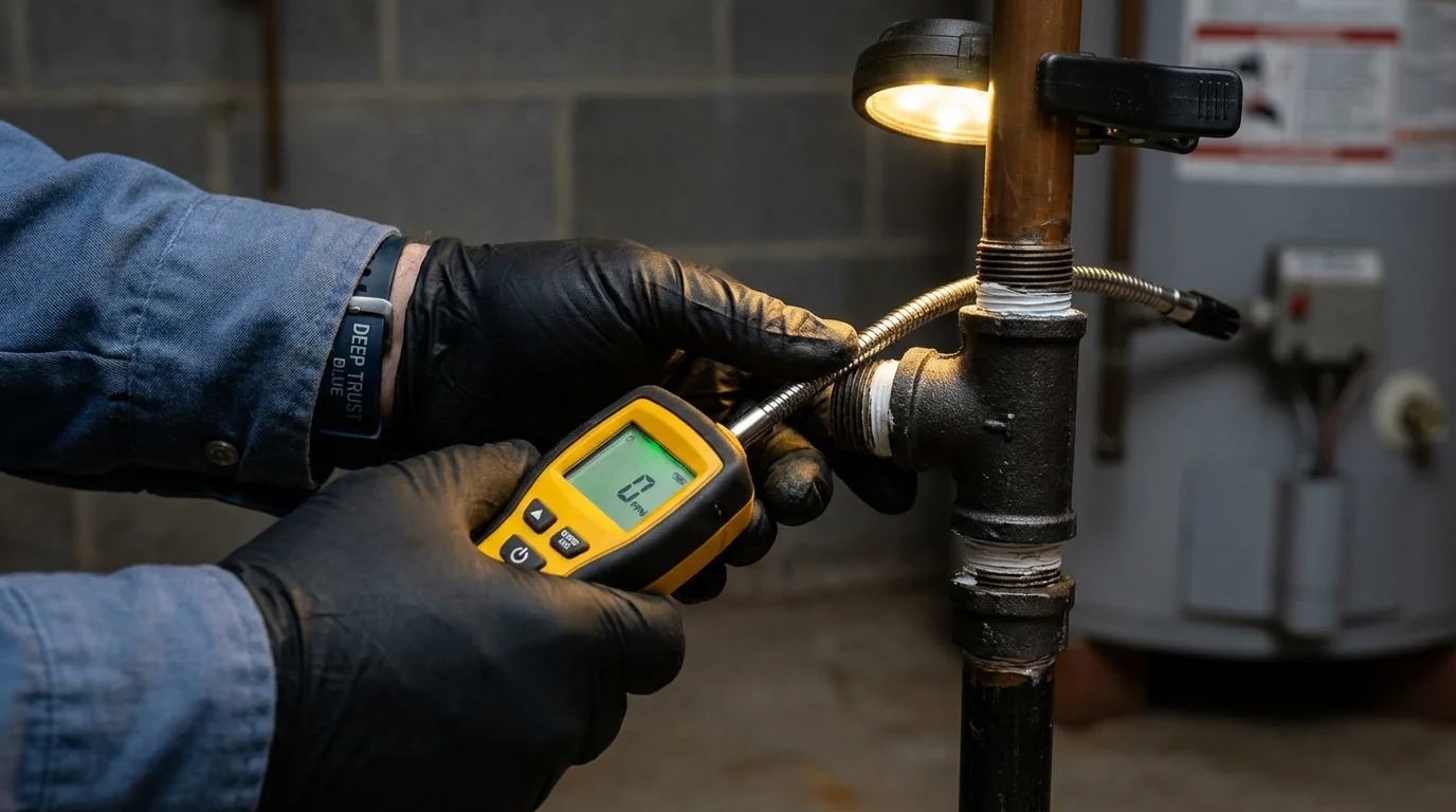 Gas leak detection with electronic sniffer by Johns Plumbing LLC in Truckee
