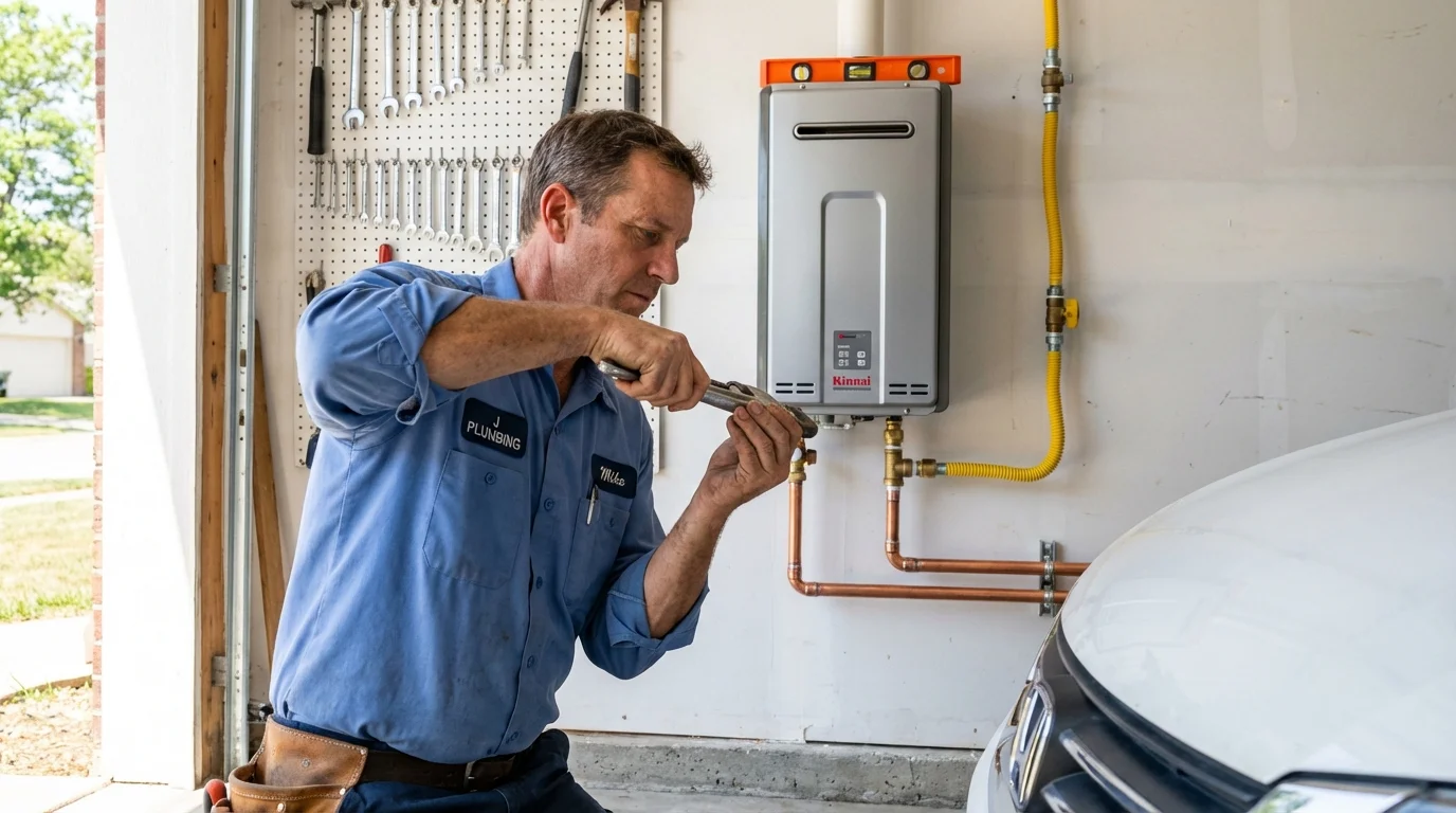Tankless water heater installation by a Johns Plumbing LLC plumber in Truckee